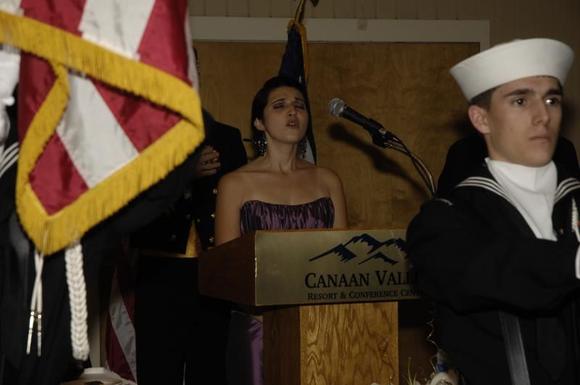 Me singing the National Anthem at the Navy Ball in 09