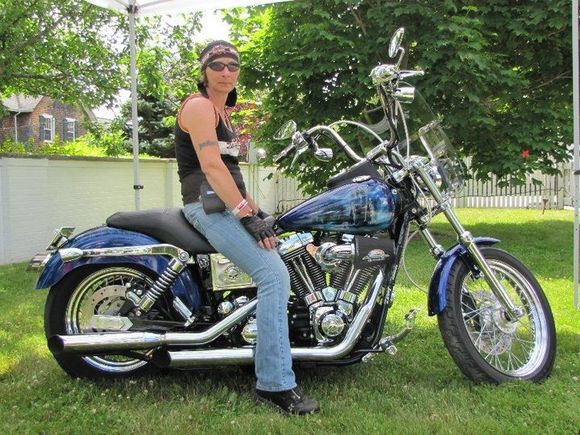 ME and my ride and loving it.  She isn't no girly bike!!