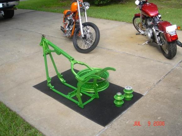 frame &amp; rims back from powdercoat.