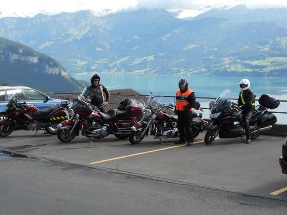 Bikes overlooking Lake Brienz