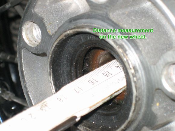 Measurement on the new wheel.