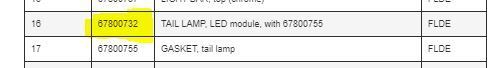 FLDE Tail Lamp Part Number