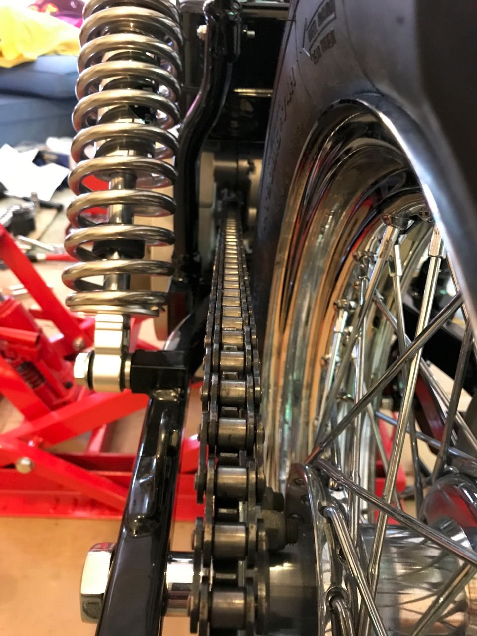 1980 FXWG rear wheel not centered Harley Davidson Forums