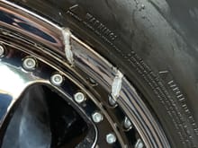 Two scratches on rim