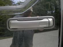 replaced chrome for black door handles, pwdr coated handle surrounds