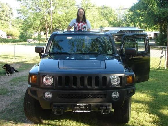 My baby girl diggin the hole in the roof.  :oP