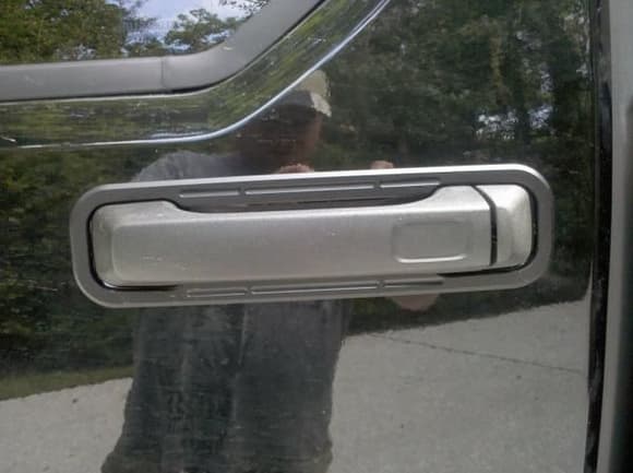 replaced chrome for black door handles, pwdr coated handle surrounds