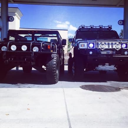 1995 AM General Hummer H1. And 2005 Hummer H2 Decked out to tha bone