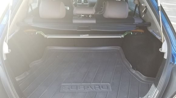 Trunk, includes all weather mat and roll out trunk cover