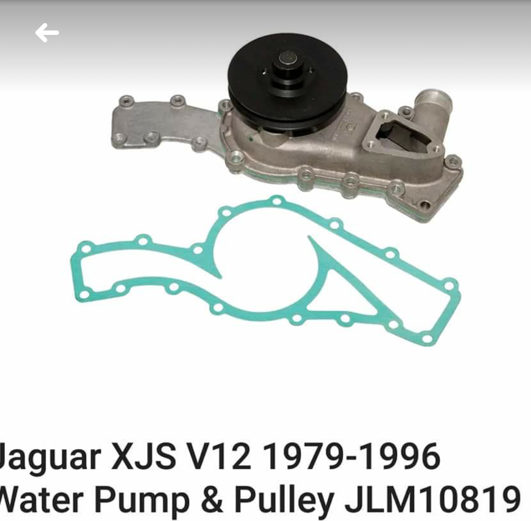 Engine - Internals - Jaguar XJS V12 Water Pump with pulley and gaskets - New - 1975 to 1994 Jaguar XJS - Onset, MA 02558, United States
