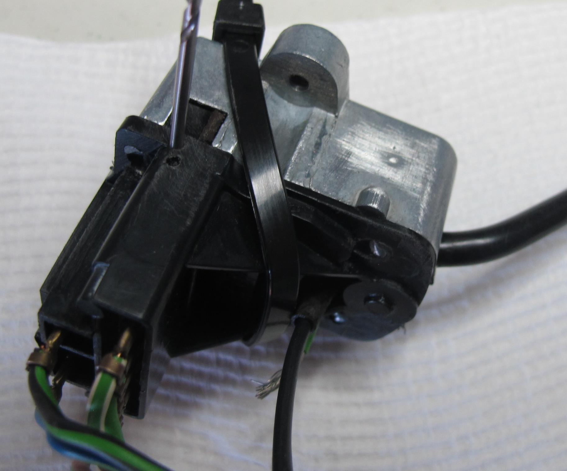 Cable tie first before de-rivetting.
