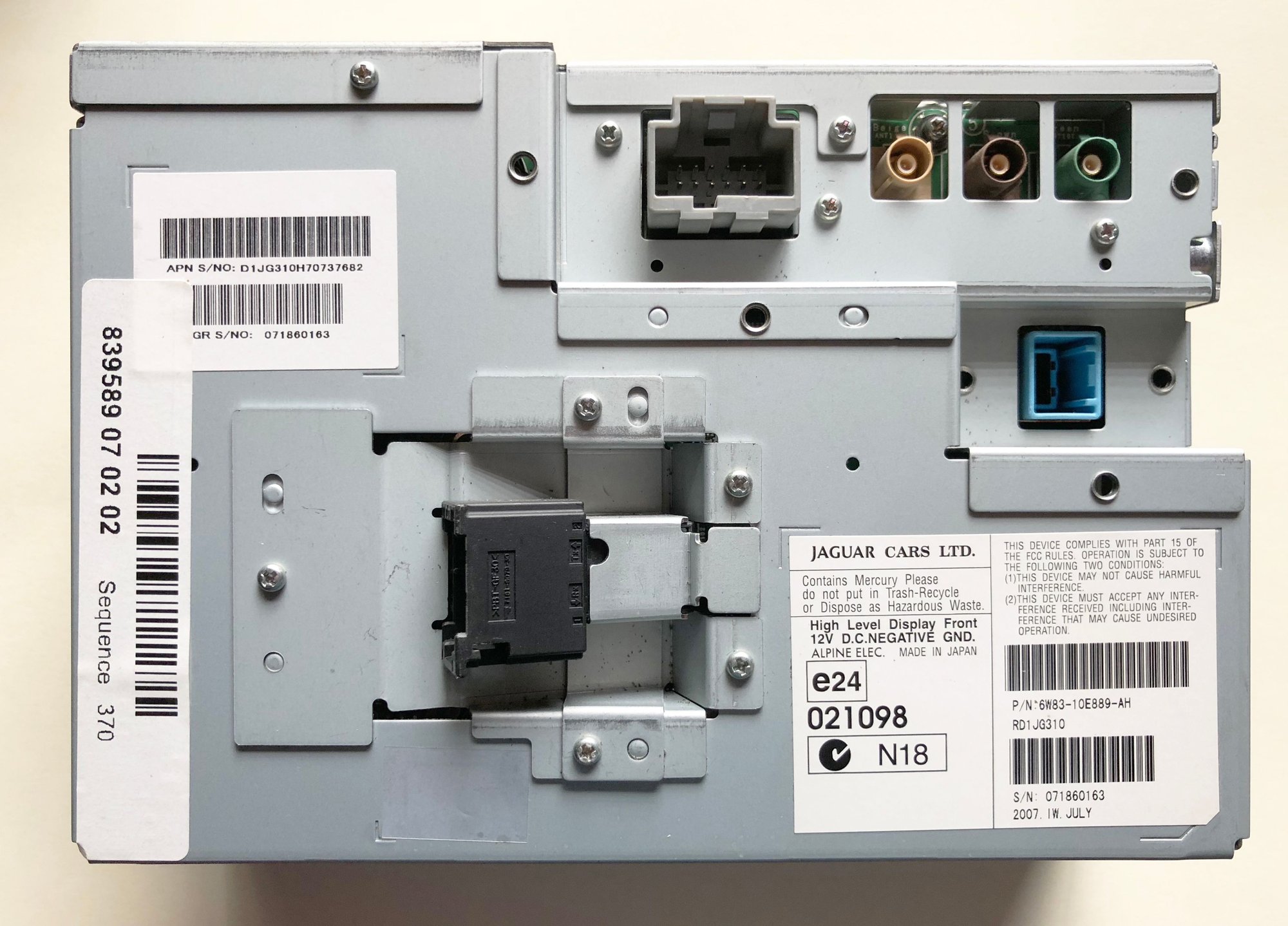 Audio Video/Electronics - XK XKR 2007-2008 touch screen 6W83-10E889-AH perfect working order - Used - 2007 to 2008 Jaguar XKR - St.petersburg, FL 33710, United States