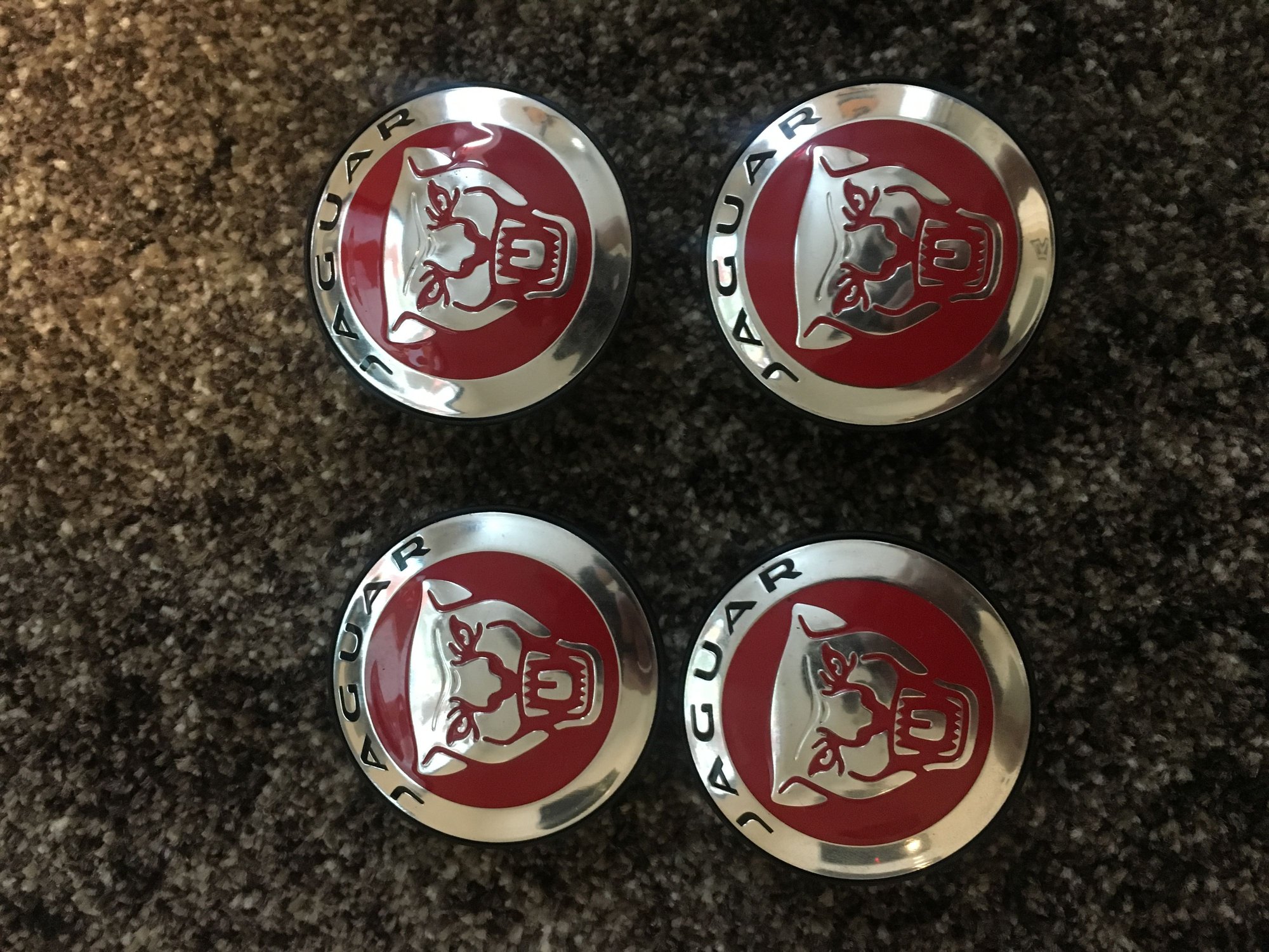 Exterior Body Parts - (4) OEM Jaguar Red Center caps - Used - 2006 to 2019 Jaguar All Models - Delray Beach, FL 33435, United States