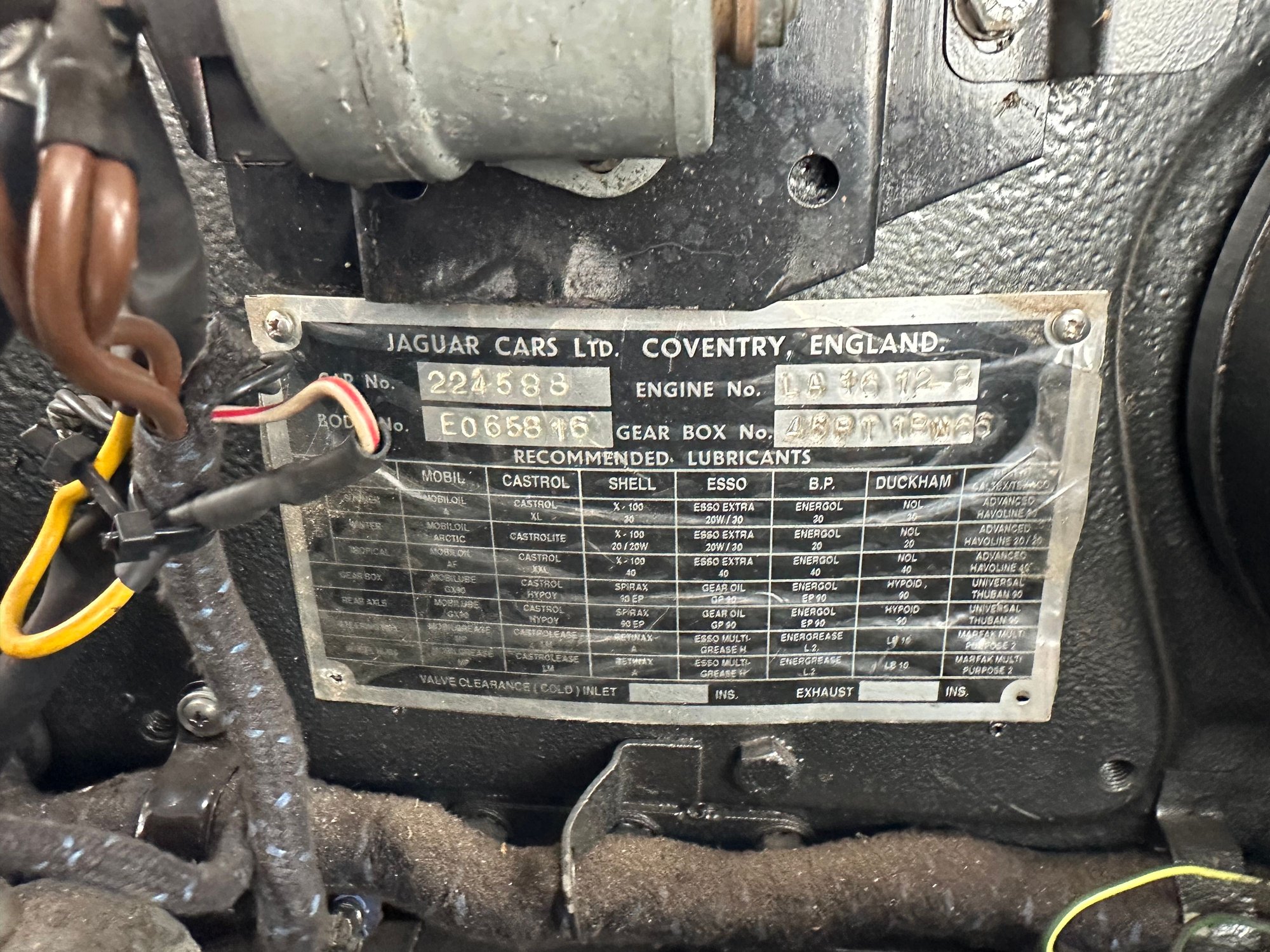 These plates can be found in the engine bay on the firewall or on the inside of the right wing. Maybe there are other locations too. 