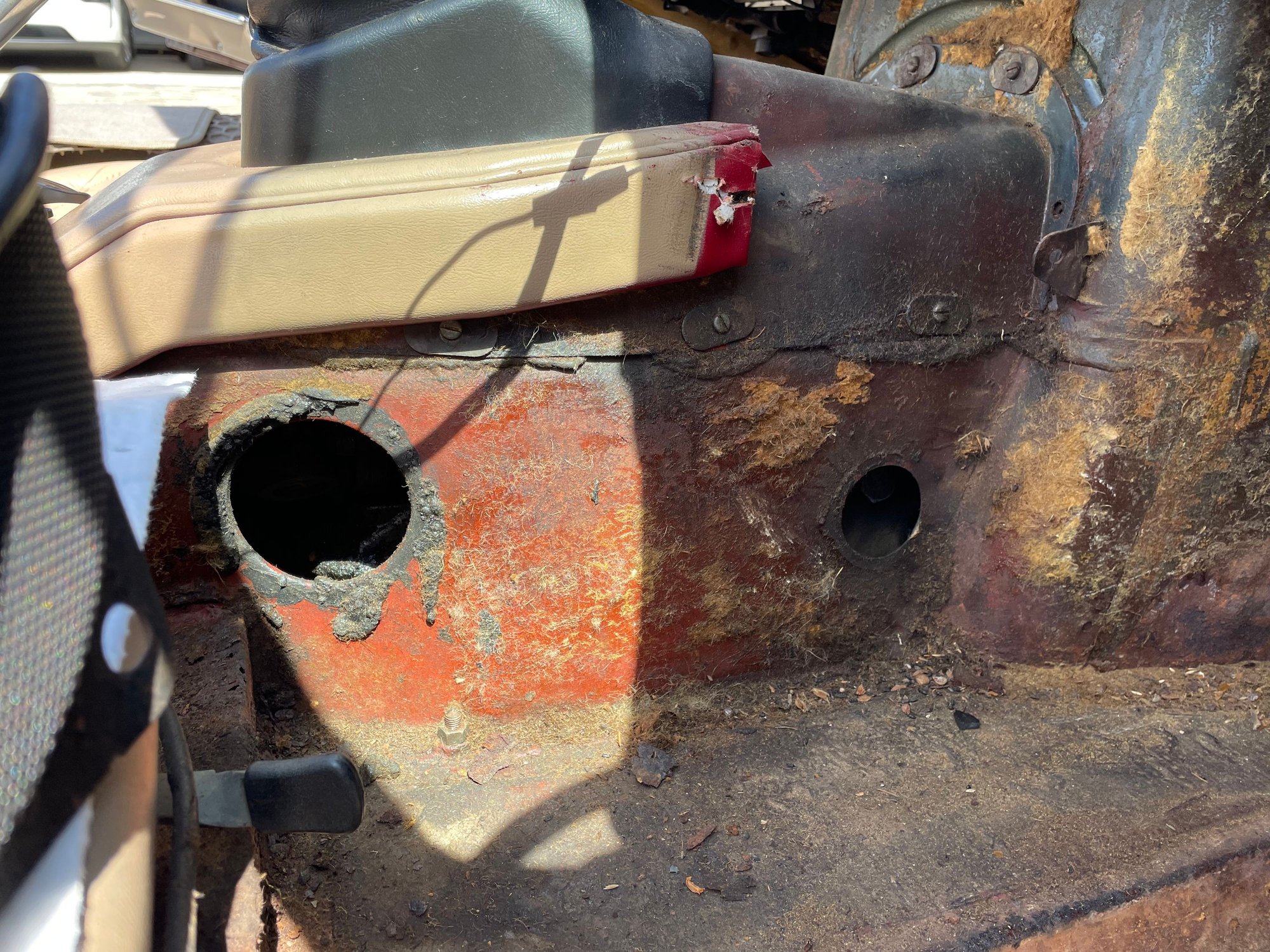 transmission tunnel openingS, passenger side