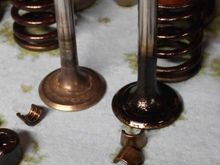 After and before image of the exhaust valves.  This was from one of the cylinders that got coolant in it.