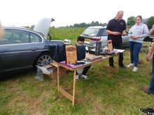 Our event stand with the awards and prizes on display for the day