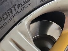 Rear wheel with suspicious tire-contact like mark