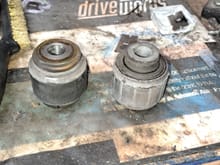 Two of the old bushings i pressed out.