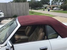 Original 26yr. Old top.  Took completely apart and restitched all panels.  Rebuilt the horsehair insulation w/ new hand made fabric “pillow” cover construction matched original factory install.