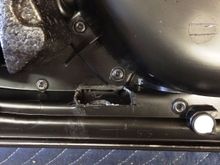 Here is the hole I cut. The card is dual layer in this area and once you use a hole saw the size needed in both the outer and inner layers, you use a Dremel tool with a small cutting wheel and expose the inside layer so you can fasten the locking nut down and then glue after you have angled the projection as you like it.