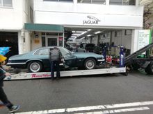 Unloading her at Watanabe Motors in Nagoya.