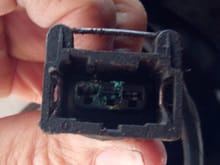 Corroded fan switch connector