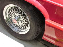 Two sets of 5 almost new tires and rims.  One l5" (shown) one 16" with chrome jag caps.