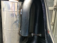 view from below, j pipe fit above canister