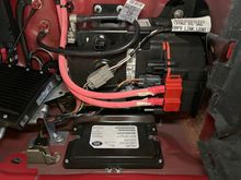 Looking down at the battery