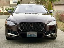 2017 Jaguar XF with black grille.