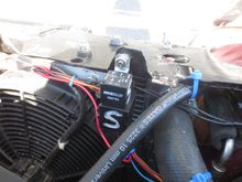 Two separate 70amp relays, one for the thermostatically controlled circuit marked A, 