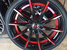 Went back today and had them bring the used 1 piece up and clean it up to take another look at the 1 piece. It looks better, but not sure about the inner red ring, that might have to stay gloss black.