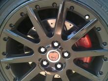 Powdercoating too expensive?
We painted these from Silver to Gloss Black!
25 bucks for all 4!  Primer, Engine Enamel, and High Heat Clear!  Installed Performance Rotors and Painted the Calipers.  Just a nice personal touch :)  Mina Gallery center caps