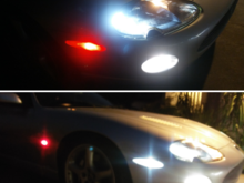 replaced the red side marker with white LED.  side blinker has a red LED inside. 
much sleeker look with all white front end