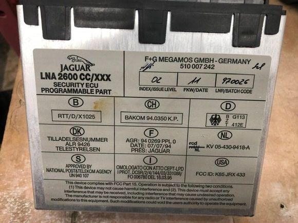 Located and no sign of any corrosion or water damage