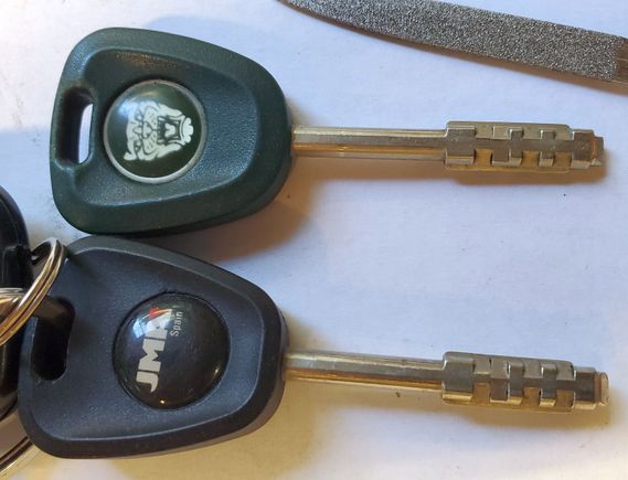 After, using a hand file both keys fully functional