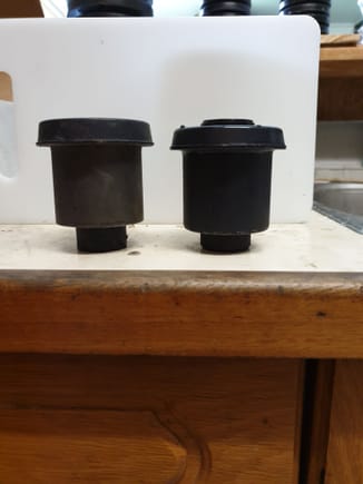 These are the two lower stock bushes, they are not the same offset.