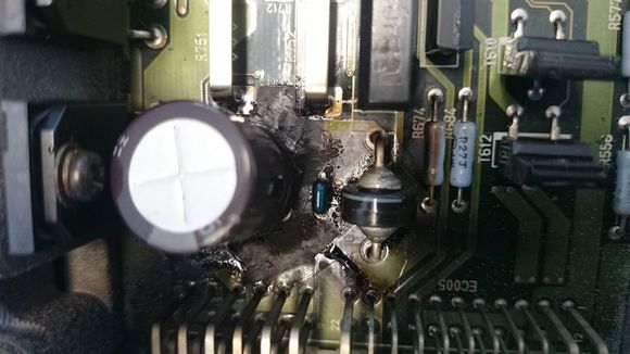 Areas of the ECU burnt discoloured, I did not think the car should run with this damage, obviously not well