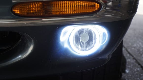 That's the LED DTRL I added to my fog lights. It's a halo or angel eyes.
