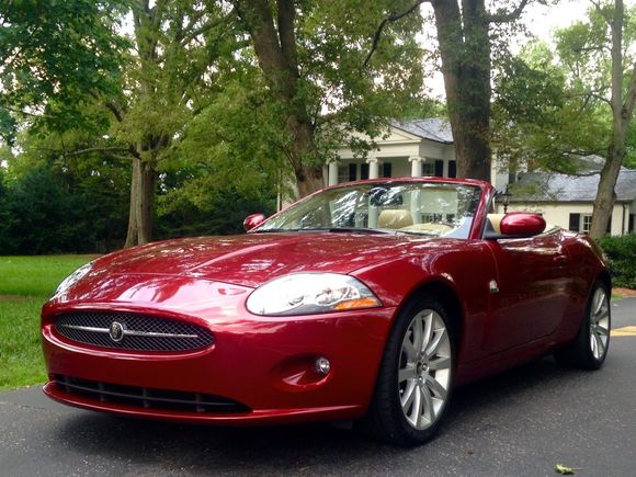 posing in front of the presidents house at davidson university