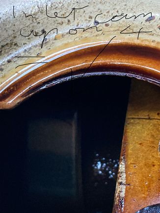 Inlet cam is up so valve closed on # 4 if #1 is at front 