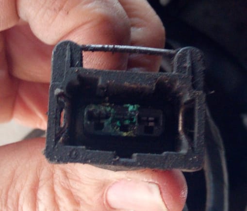 Corroded fan switch connector