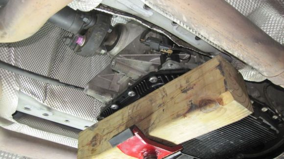 Transmission mount bracket removed