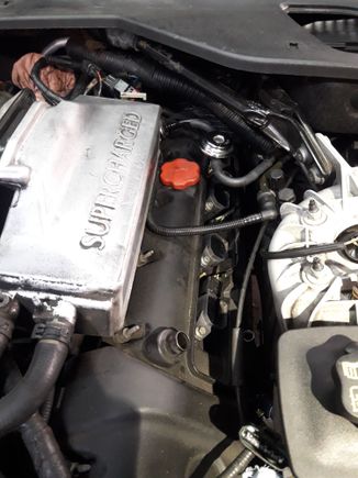 Distant photo, showing location next to oil filler cap
