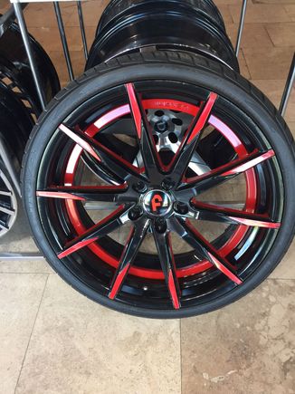 Went back today and had them bring the used 1 piece up and clean it up to take another look at the 1 piece. It looks better, but not sure about the inner red ring, that might have to stay gloss black.