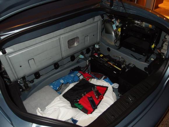 Trunk access to hydraulic pump