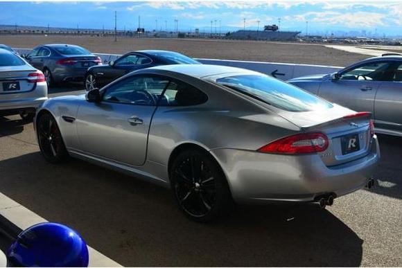 One of the more "special" XKRs we drove.  This one appears to have the dynamic/black package and the performance active exhaust.