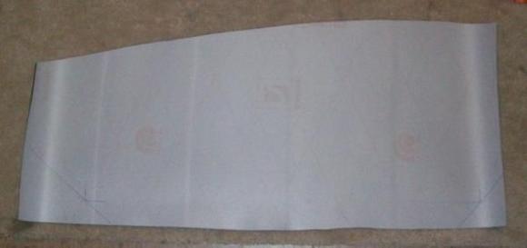 New vinyl ready to go - note the 90-degree marks at the bottom of the vinyl.  Those are where the top of the piece will be.