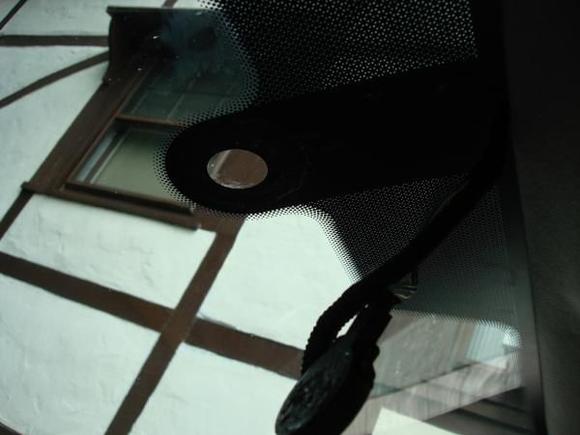 Rearview - Winshield cleaned off and ready. Headlight sensor dangling in foreground.